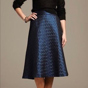 Blue Jacquard Skirt